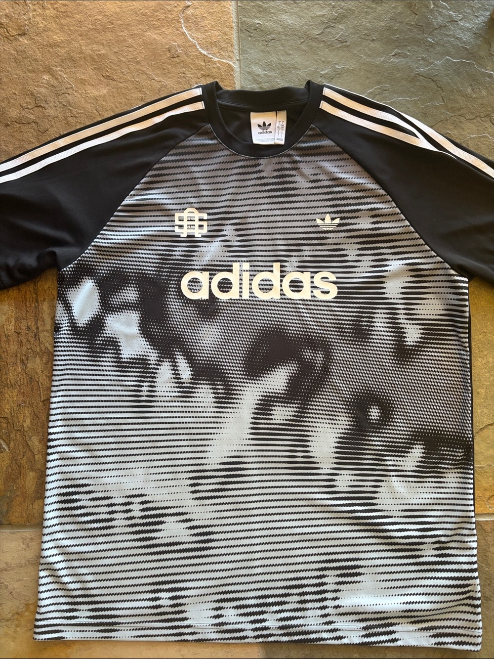 adidas Black & White Short-Sleeve Graphic Soccer Jersey